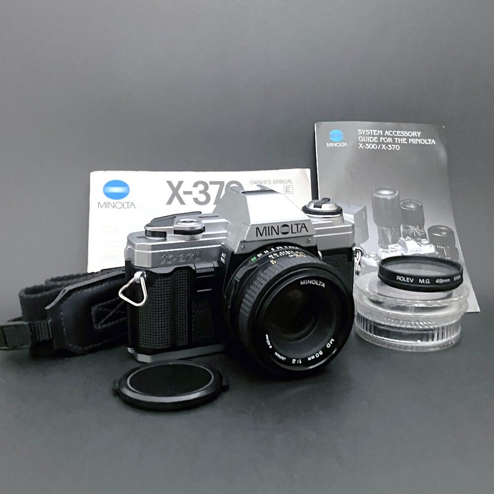 Minolta X-370 35mm Film SLR Camera w/ Minolta MD 50mm f:2 Lens